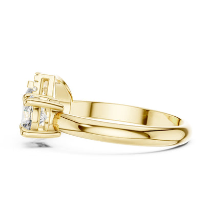 Round Cluster Lab Grown Diamond Engagement Ring