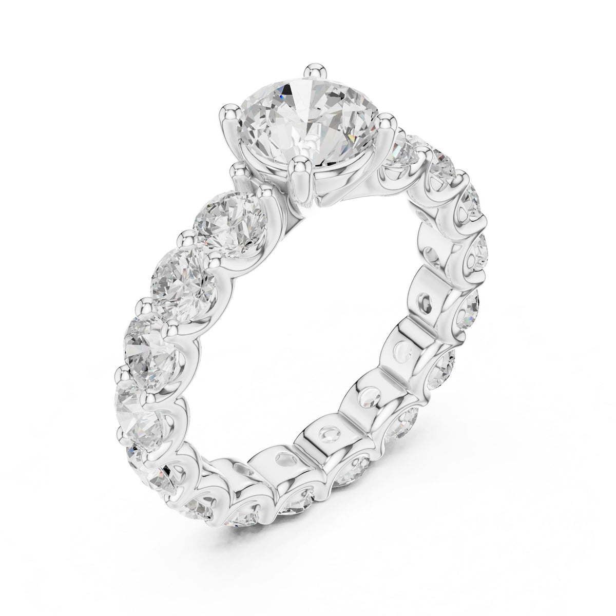 Round Eternity Lab Grown Diamond Engagement Ring