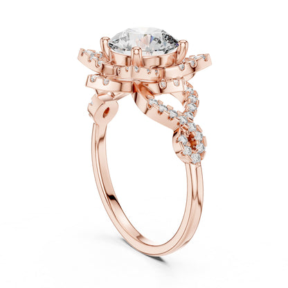 Round Halo Lab Grown Diamond Engagement Ring