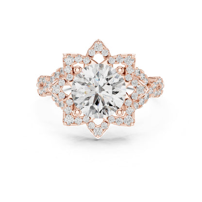 Round Halo Lab Grown Diamond Engagement Ring
