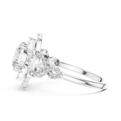 Round Halo Lab Grown Diamond Engagement Ring