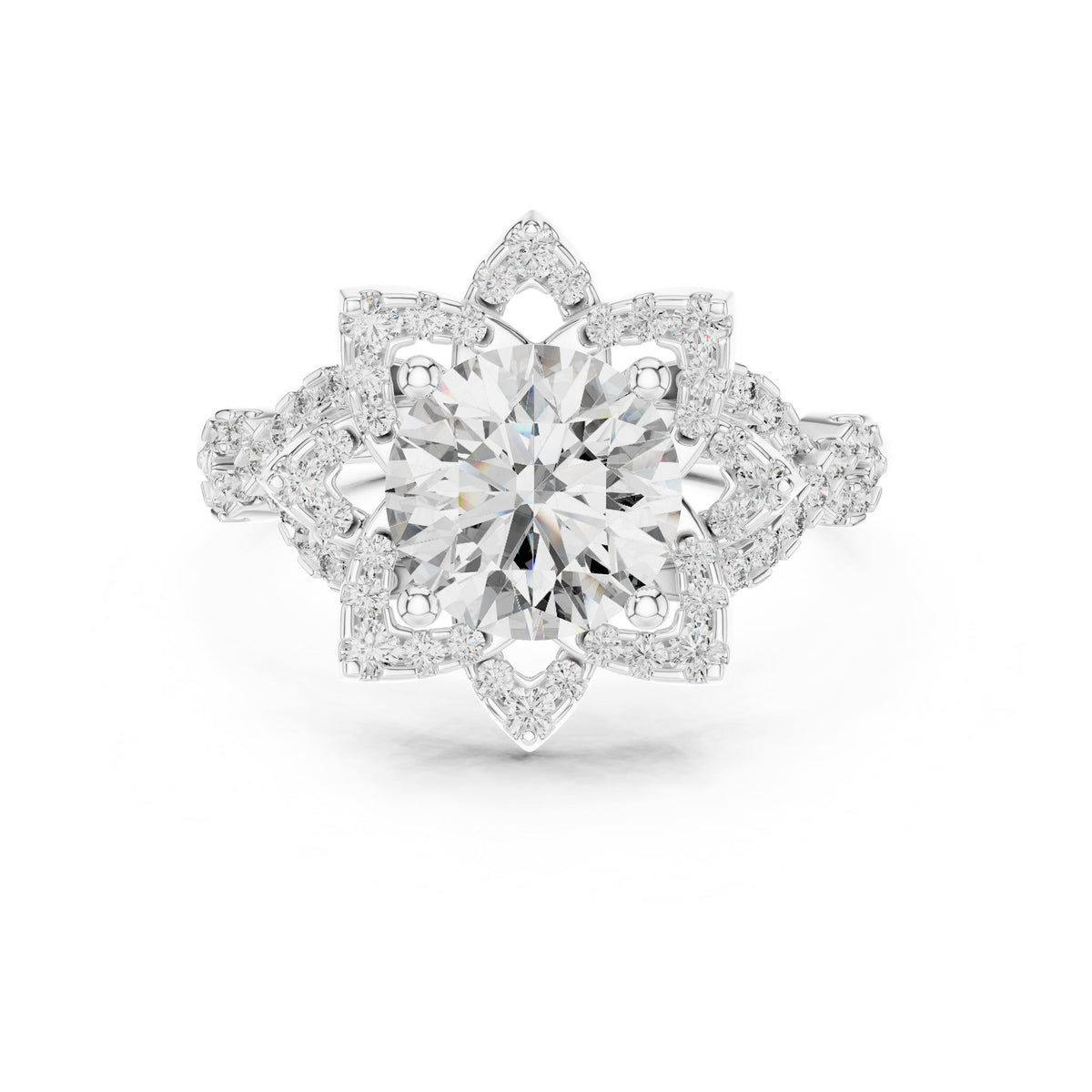 Round Halo Lab Grown Diamond Engagement Ring