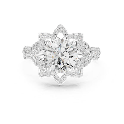 Round Halo Lab Grown Diamond Engagement Ring