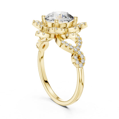 Round Halo Lab Grown Diamond Engagement Ring