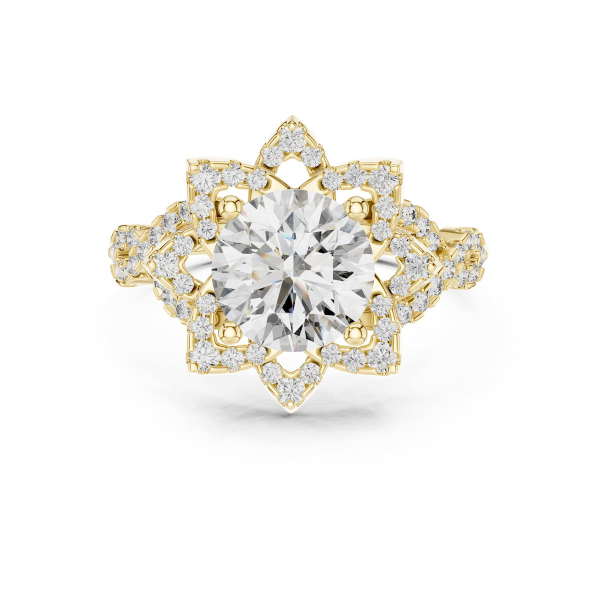 Round Halo Lab Grown Diamond Engagement Ring