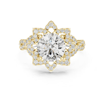 Round Halo Lab Grown Diamond Engagement Ring