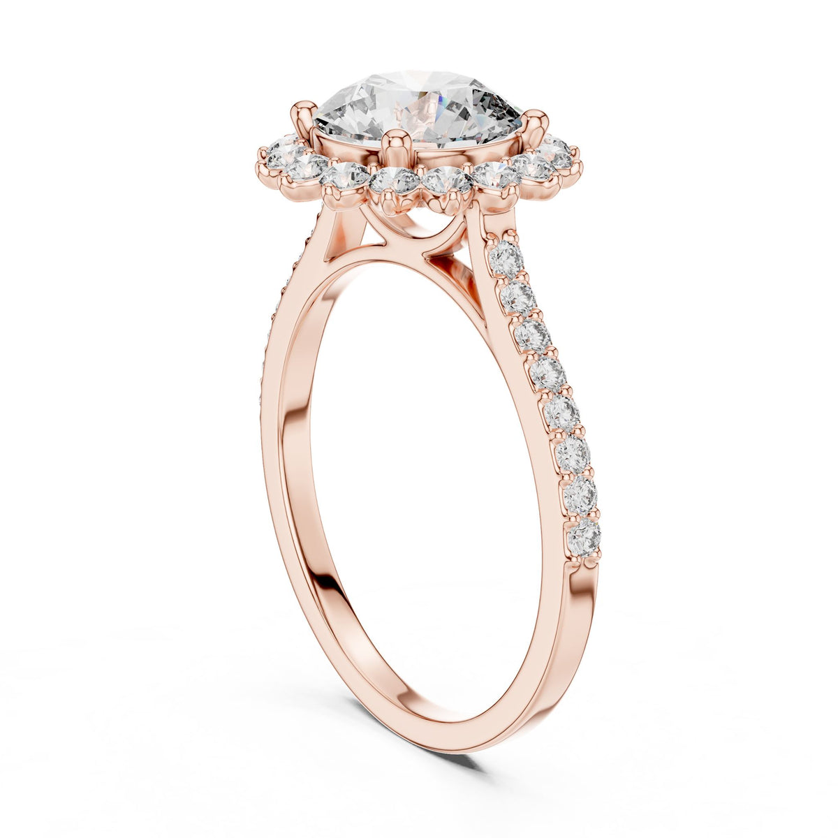 Round Halo Lab Grown Diamond Engagement Ring