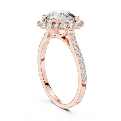 Round Halo Lab Grown Diamond Engagement Ring