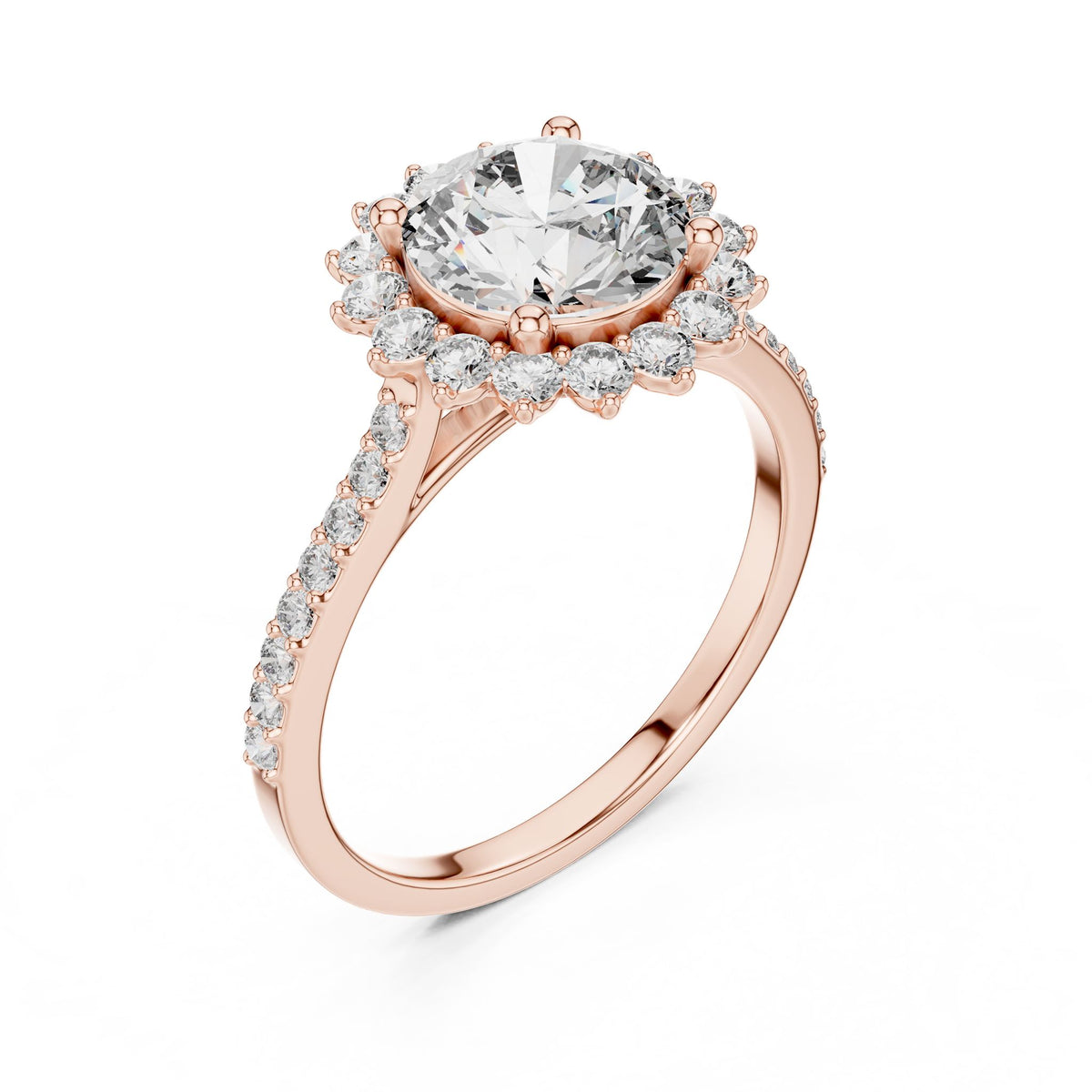 Round Halo Lab Grown Diamond Engagement Ring