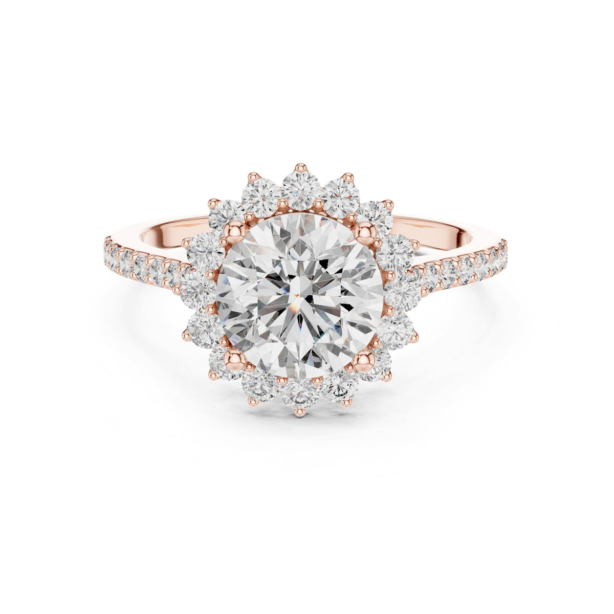 Round Halo Lab Grown Diamond Engagement Ring