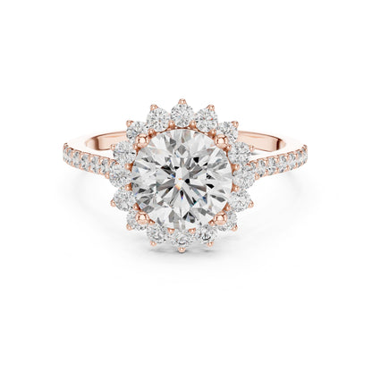 Round Halo Lab Grown Diamond Engagement Ring
