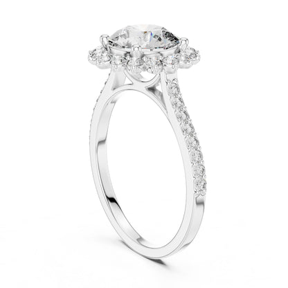 Round Halo Lab Grown Diamond Engagement Ring