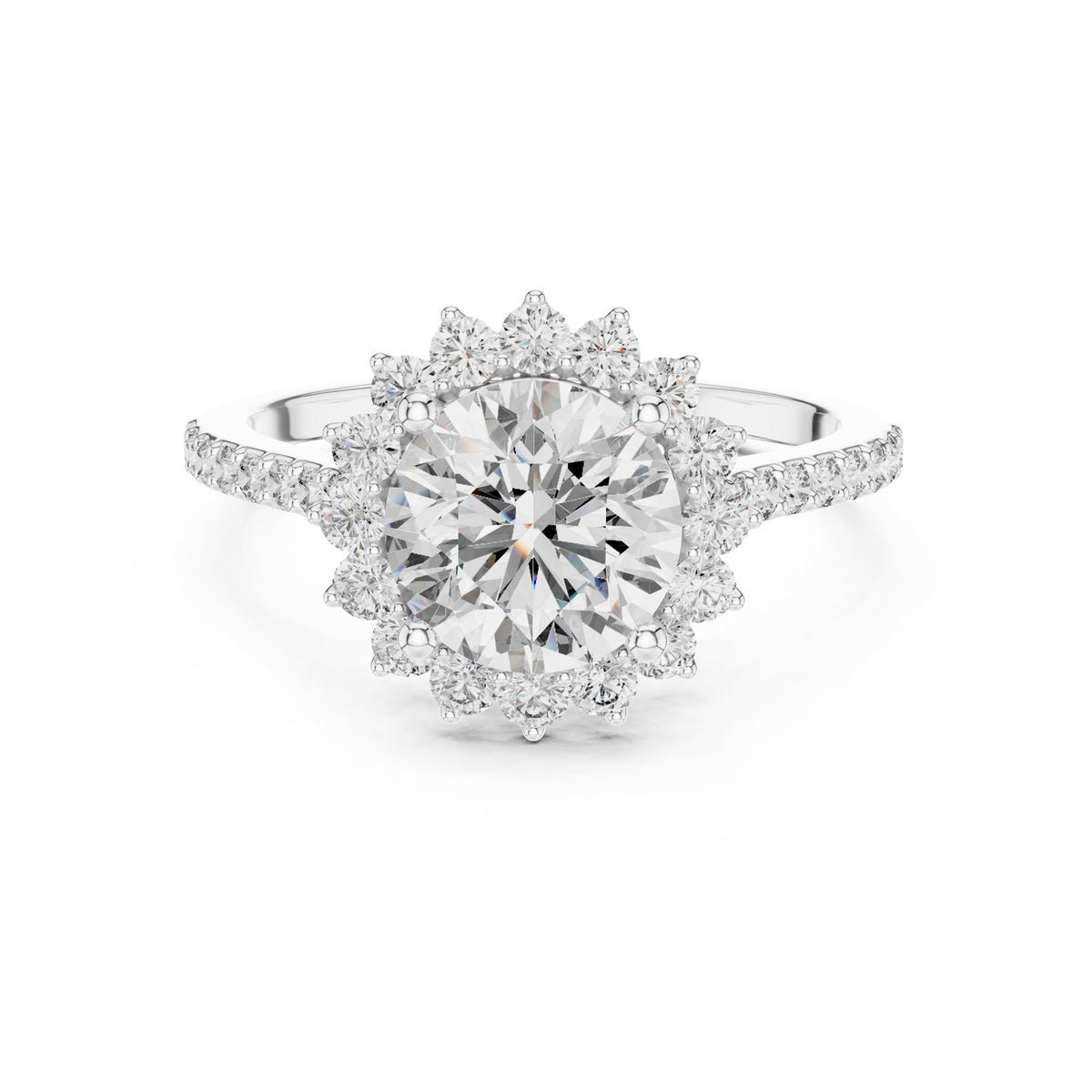 Round Halo Lab Grown Diamond Engagement Ring