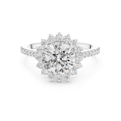 Round Halo Lab Grown Diamond Engagement Ring