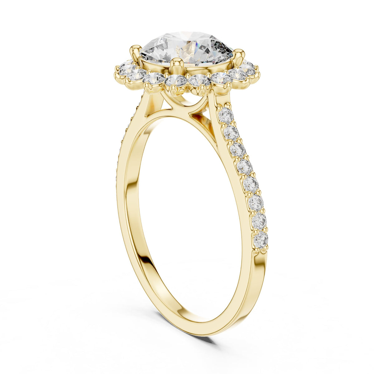 Round Halo Lab Grown Diamond Engagement Ring