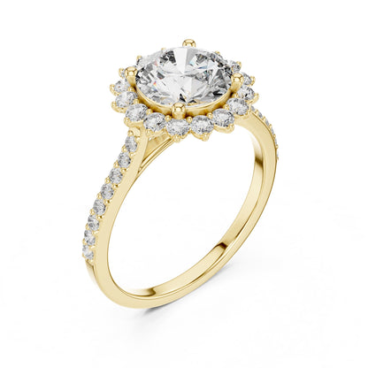 Round Halo Lab Grown Diamond Engagement Ring