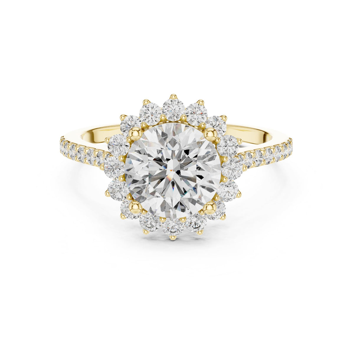 Round Halo Lab Grown Diamond Engagement Ring