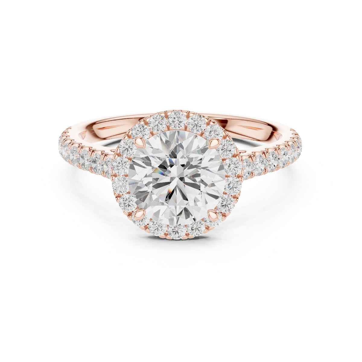 Round Halo Lab Grown Diamond Engagement Ring