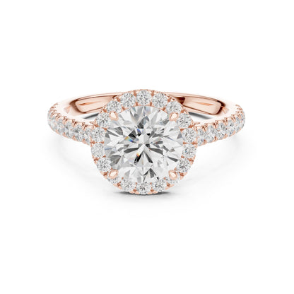 Round Halo Lab Grown Diamond Engagement Ring