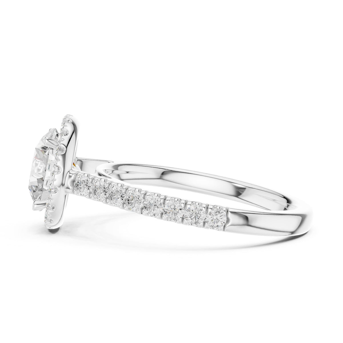 Round Halo Lab Grown Diamond Engagement Ring