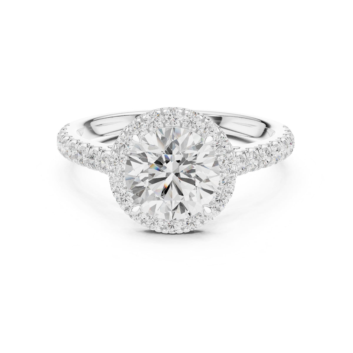 Round Halo Lab Grown Diamond Engagement Ring