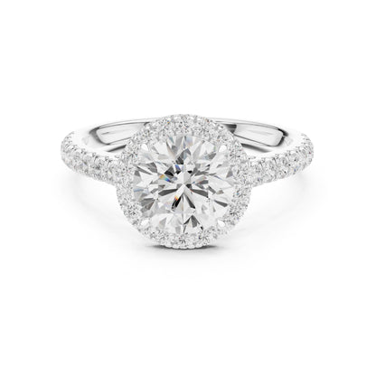 Round Halo Lab Grown Diamond Engagement Ring
