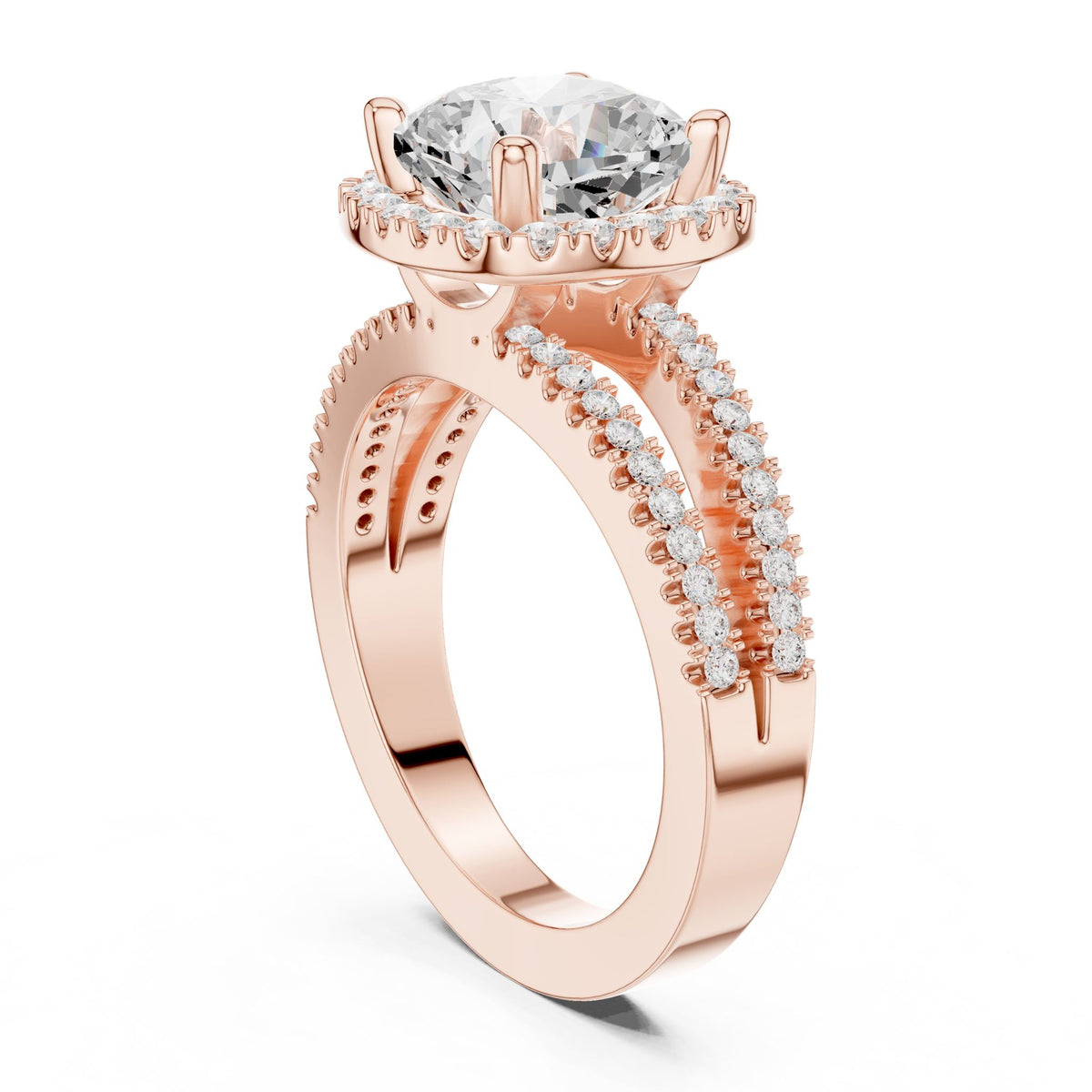 Round Halo Lab Grown Diamond Engagement Ring