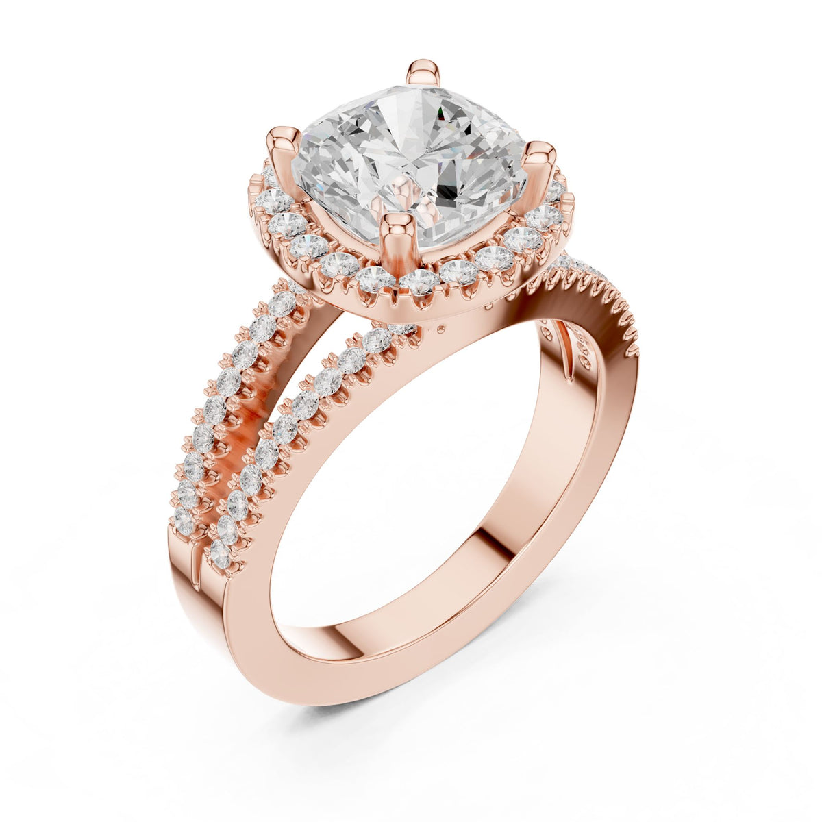Round Halo Lab Grown Diamond Engagement Ring