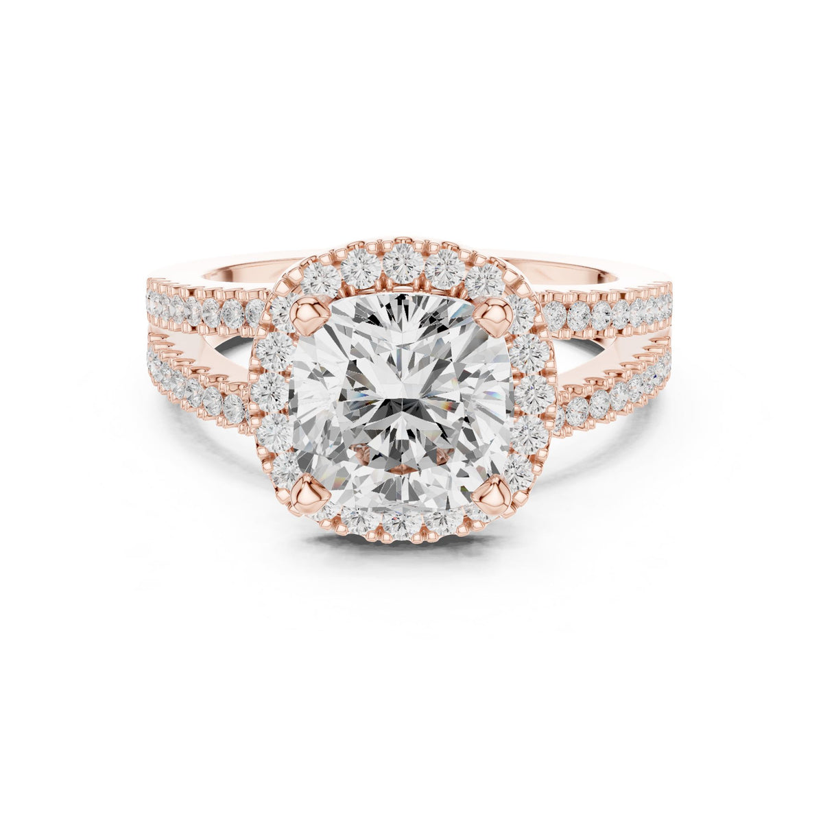 Round Halo Lab Grown Diamond Engagement Ring