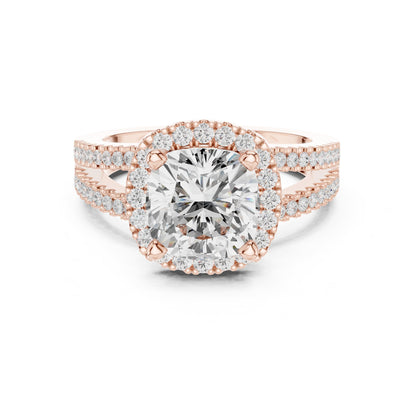 Round Halo Lab Grown Diamond Engagement Ring