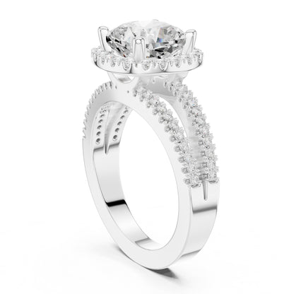 Round Halo Lab Grown Diamond Engagement Ring
