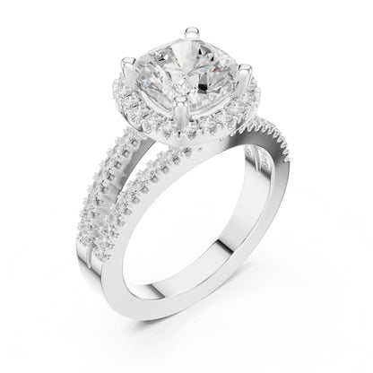 Round Halo Lab Grown Diamond Engagement Ring