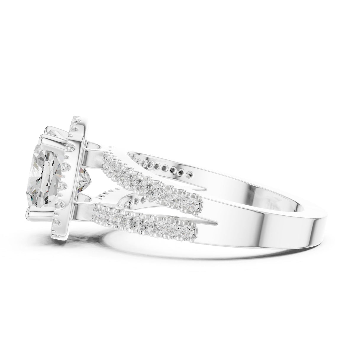 Round Halo Lab Grown Diamond Engagement Ring