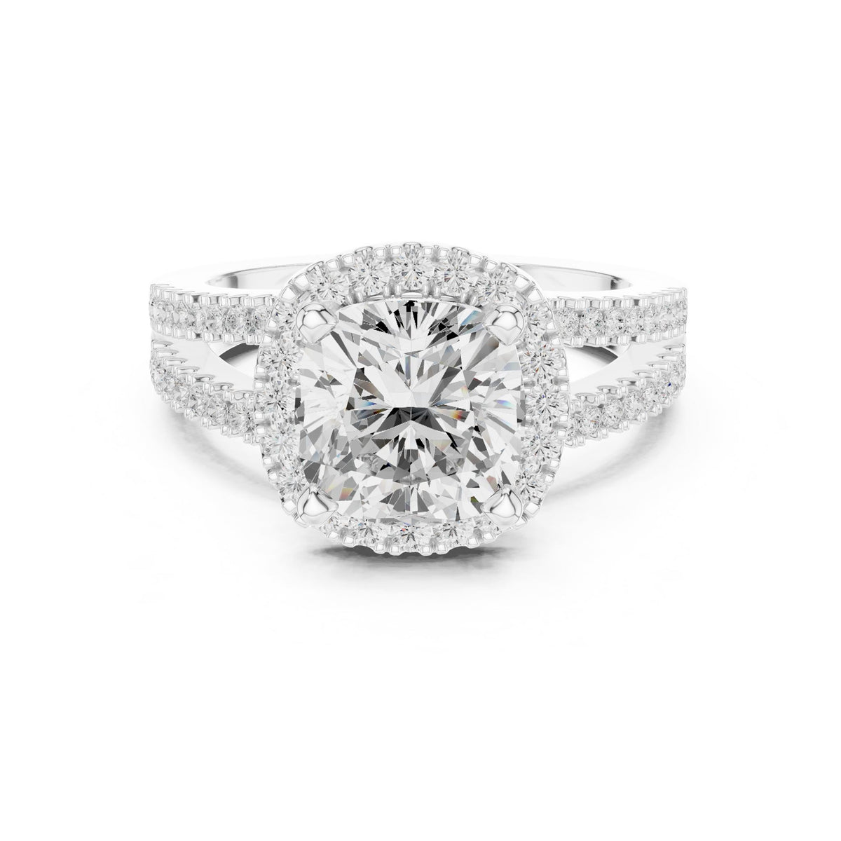 Round Halo Lab Grown Diamond Engagement Ring