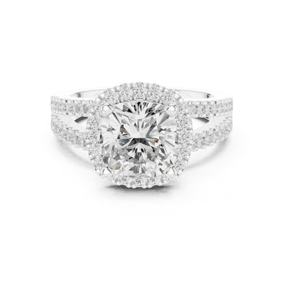 Round Halo Lab Grown Diamond Engagement Ring