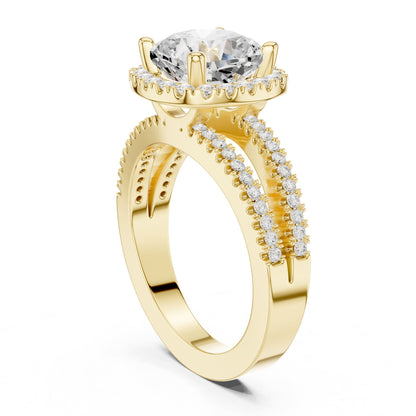 Round Halo Lab Grown Diamond Engagement Ring