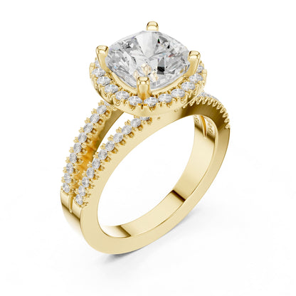 Round Halo Lab Grown Diamond Engagement Ring