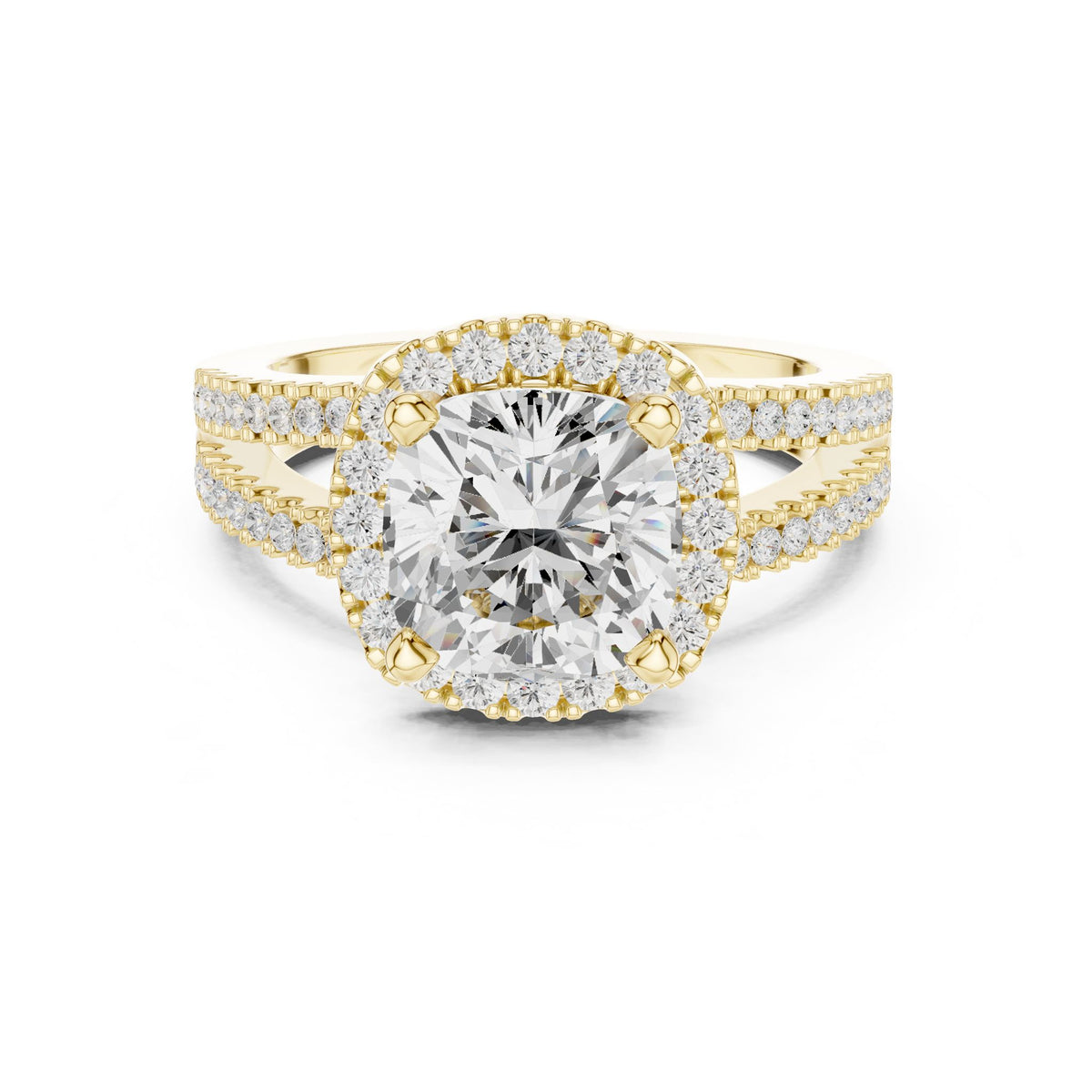 Round Halo Lab Grown Diamond Engagement Ring