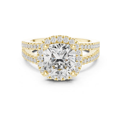 Round Halo Lab Grown Diamond Engagement Ring