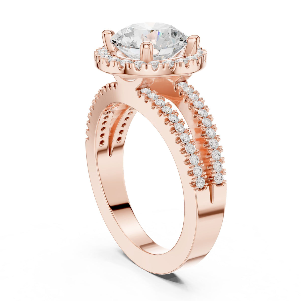 Round Halo Lab Grown Diamond Engagement Ring