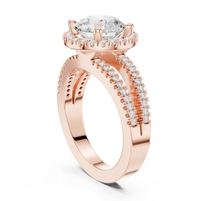 Round Halo Lab Grown Diamond Engagement Ring