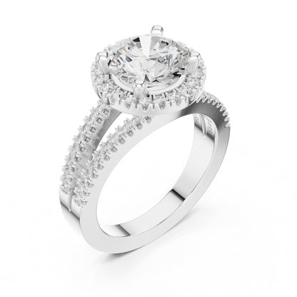Round Halo Lab Grown Diamond Engagement Ring