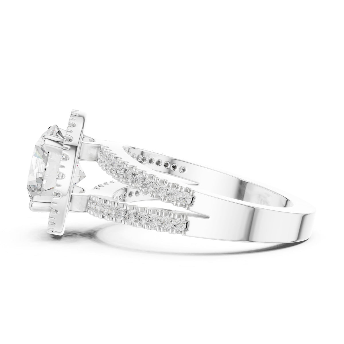 Round Halo Lab Grown Diamond Engagement Ring