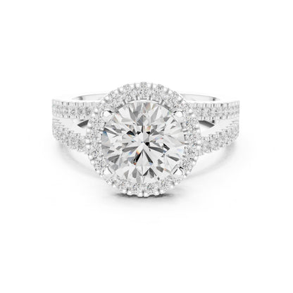 Round Halo Lab Grown Diamond Engagement Ring
