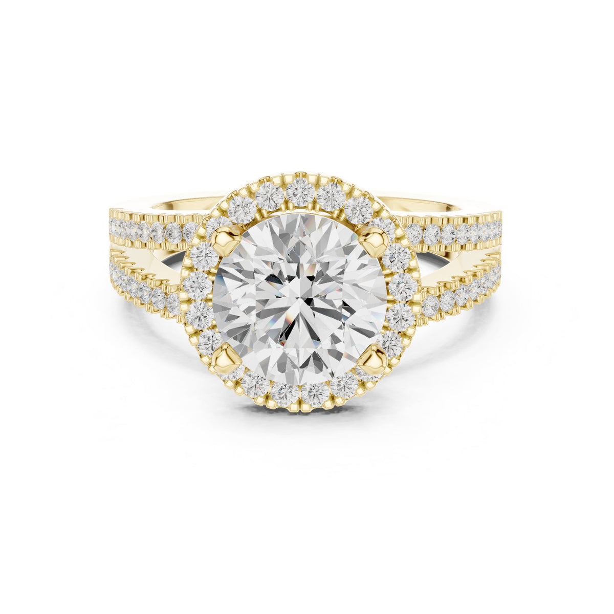 Round Halo Lab Grown Diamond Engagement Ring