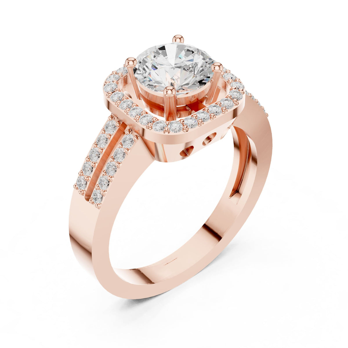 Round Halo Lab Grown Diamond Engagement Ring