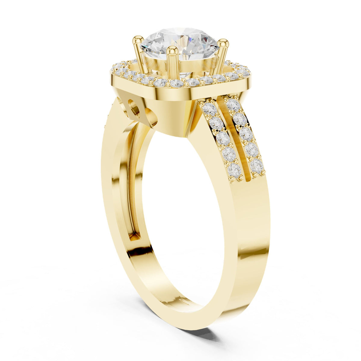 Round Halo Lab Grown Diamond Engagement Ring