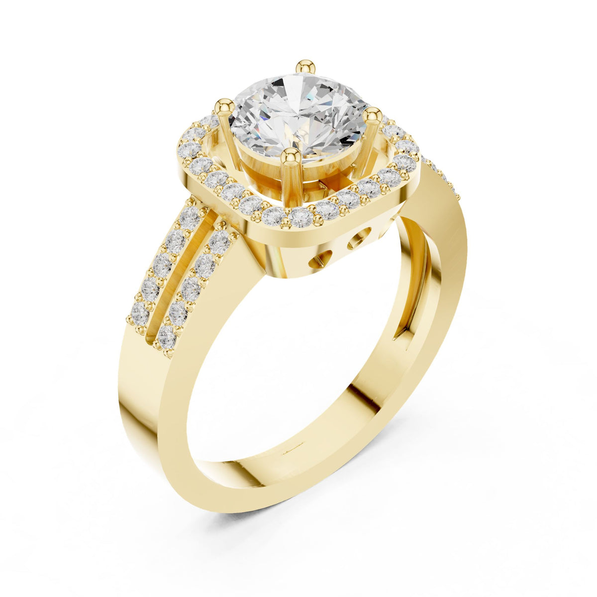 Round Halo Lab Grown Diamond Engagement Ring