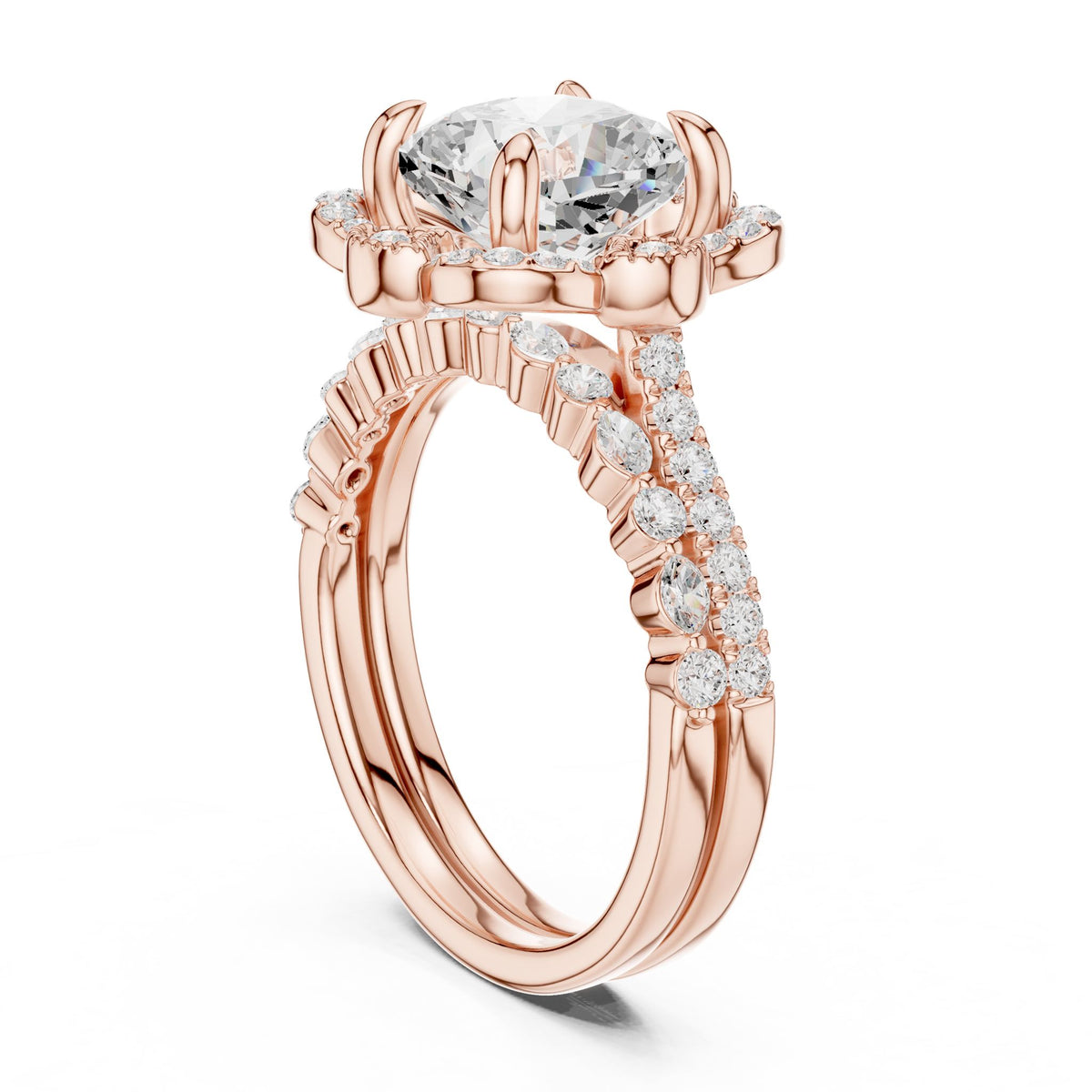 Round Halo Lab Grown Diamond Engagement Ring
