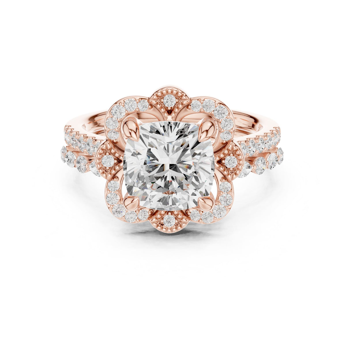 Round Halo Lab Grown Diamond Engagement Ring